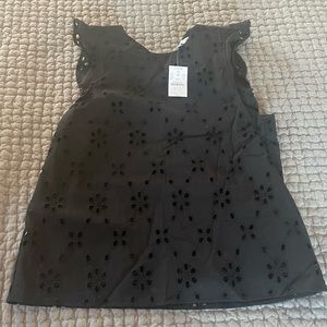 Black J Crew Factory Sleeveless Eyelet Top - Small